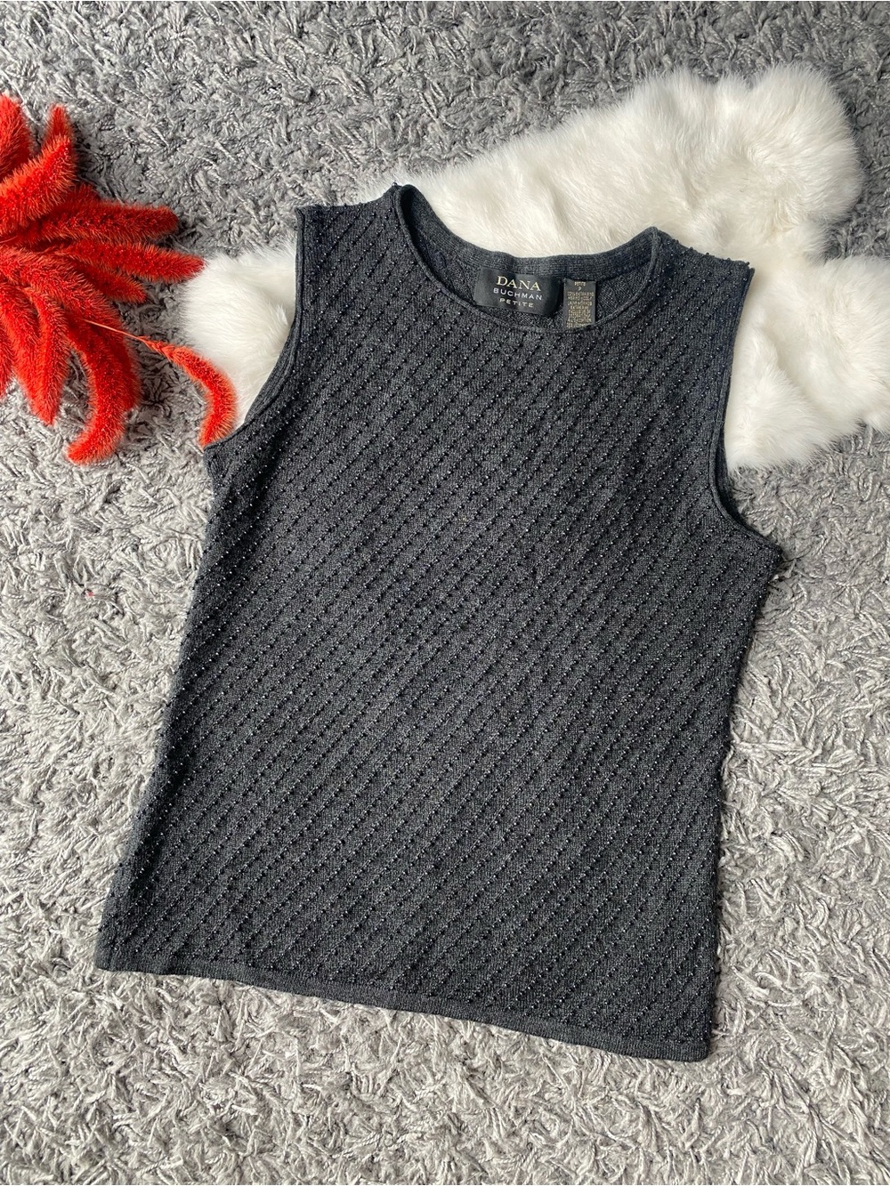 Dana Buchman Merino Wool Sleeveless Knit Top